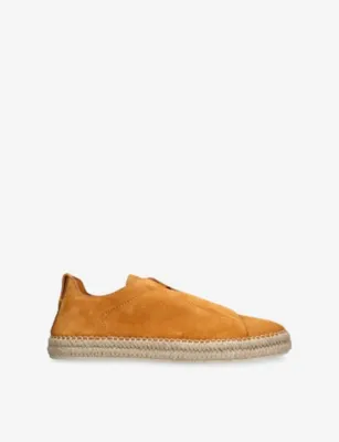 ZEGNA Triple Stitch Suede Espadrilles - EUR 42.5 / 8.5 UK MEN in MUSTARD – Mens | Loafers