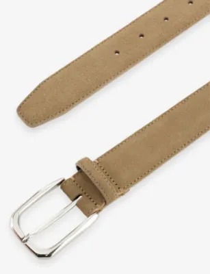 BOGGI MILANO Square-Buckle Suede Belt - 34 detail 3