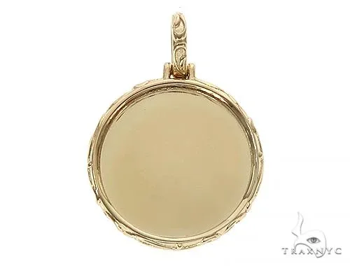 RINA - For Him FACTORY 14K Yellow Gold Round Special Edition Photo Pendant Engraved Frame 65311 in Rose Gold – Pendant