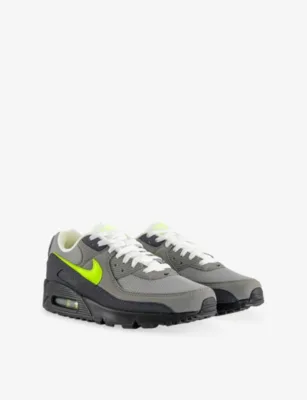 For Him Air Max 90 Woven Trainers - 4.5 in BLACK NEON YELLOW ANTHRA, additional product view 3