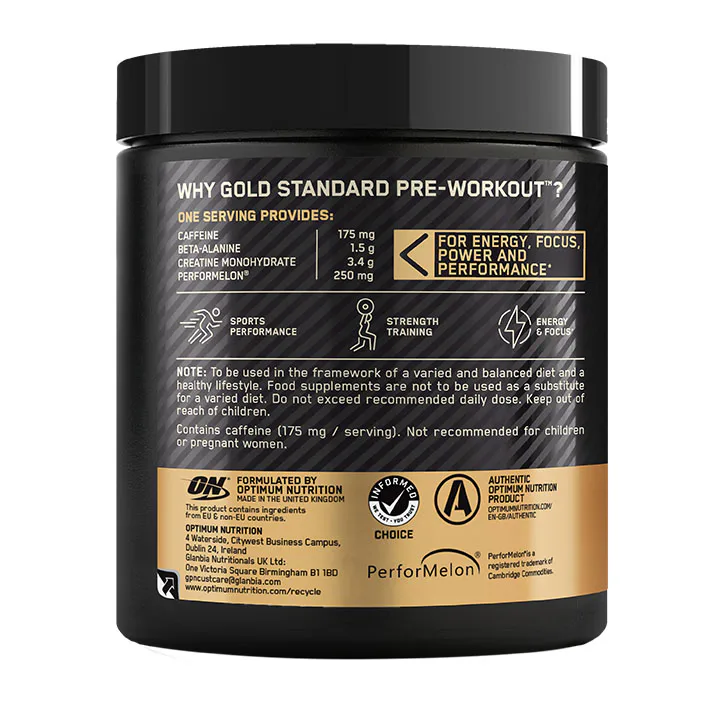 Optimum Nutrition Gold Standard Pre Workout Blue Raspberry 330g detail 2