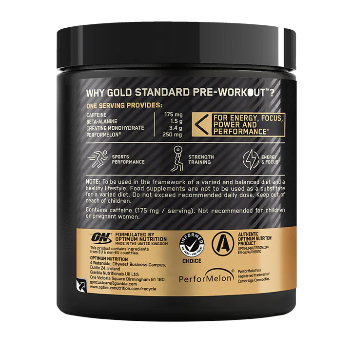 Optimum Nutrition Gold Standard Pre Workout Blue Raspberry 330g detail 3