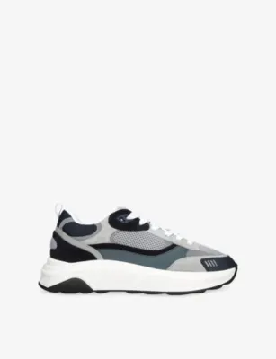 ARNE Flow Runner Leather, Suede and Mesh Trainers - EUR 40 / 6 UK MEN in BLUE OTHER – Mens | Trainers | Lace up trainers