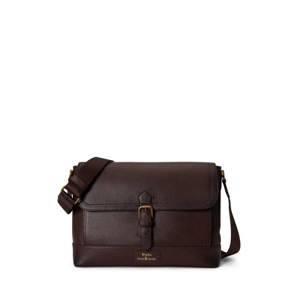 Polo Ralph Lauren Pebbled Leather Messenger Bag
