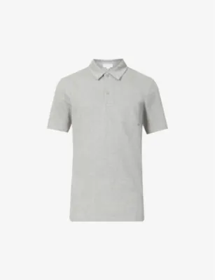 SUNSPEL Riviera cotton-piqué polo shirt - GREY MELANGE