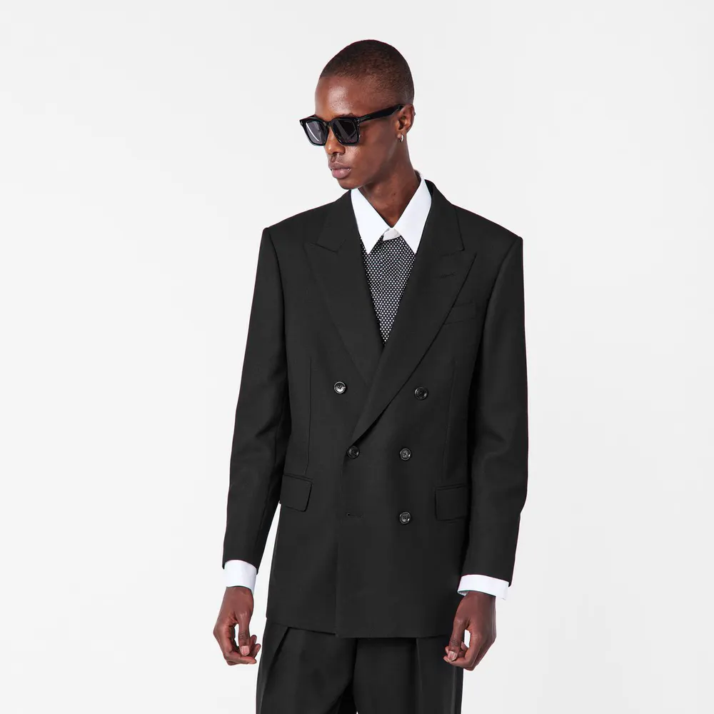 Tom Ford Men's Twill Double Breasted Blazer detail 3