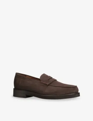 GRENSON Jago Suede Loafers - EUR 44 / 10 UK MEN in Dark Brown, additional product view 3