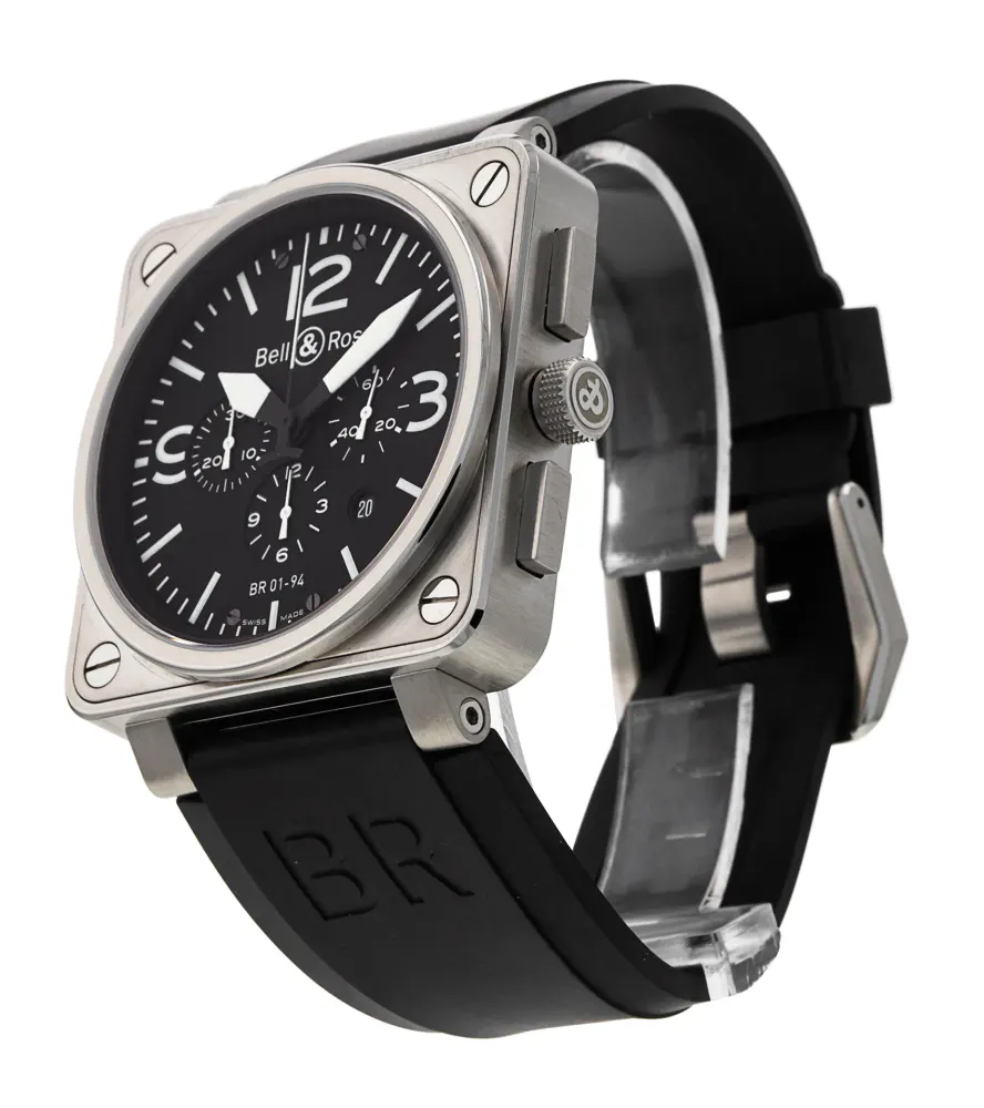 Bell and Ross BR01-94 Chronograph BR0194-BL-ST — 2016 — Very good in Black Quarter Arabic, additional product view 2