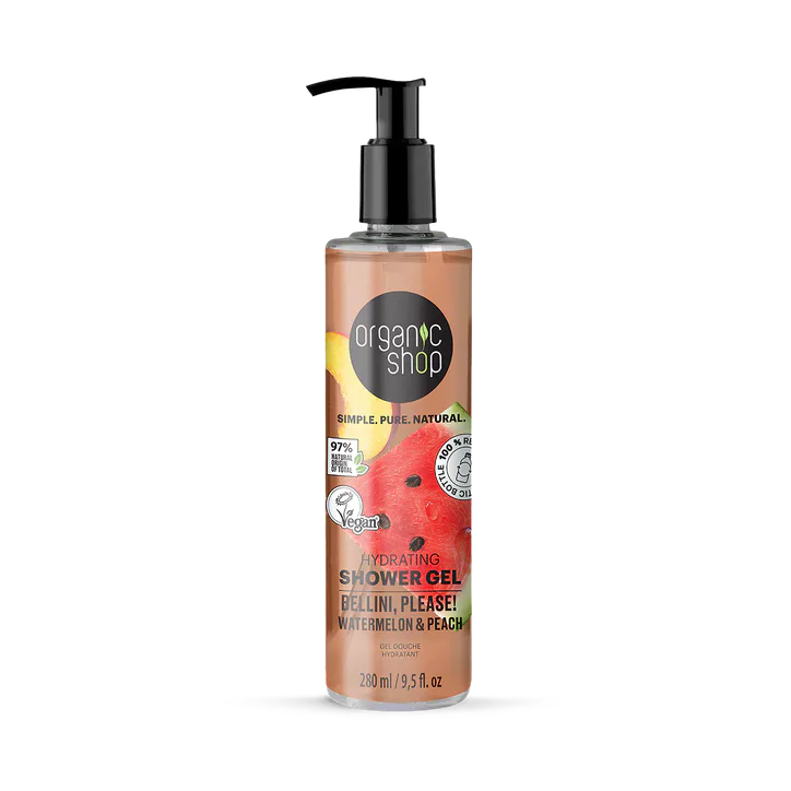 Organic Shop Hydrating Shower Gel Bellini, Please! Watermelon & Peach 280ml