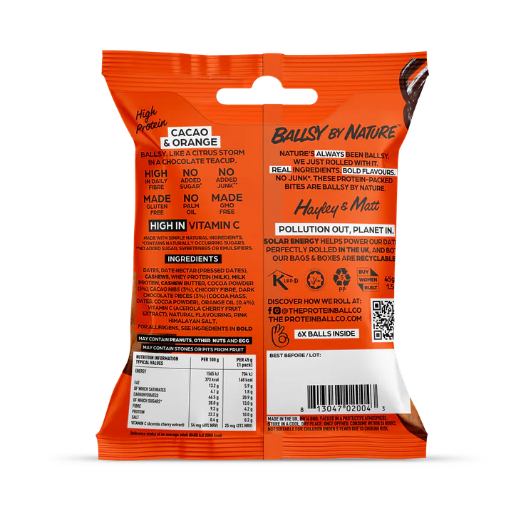 The Protein Ball Co Cacao & Orange - High Protein detail 2