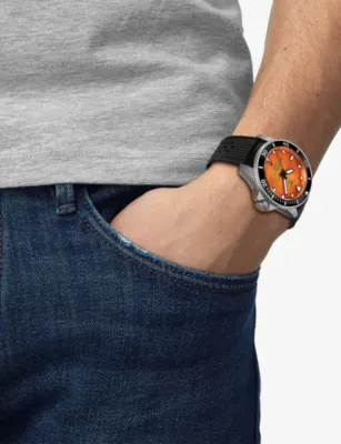 TISSOT Seastar 2000 Stainless-Steel and Ceramic Watch 44mm in ORANGE, additional product view 2
