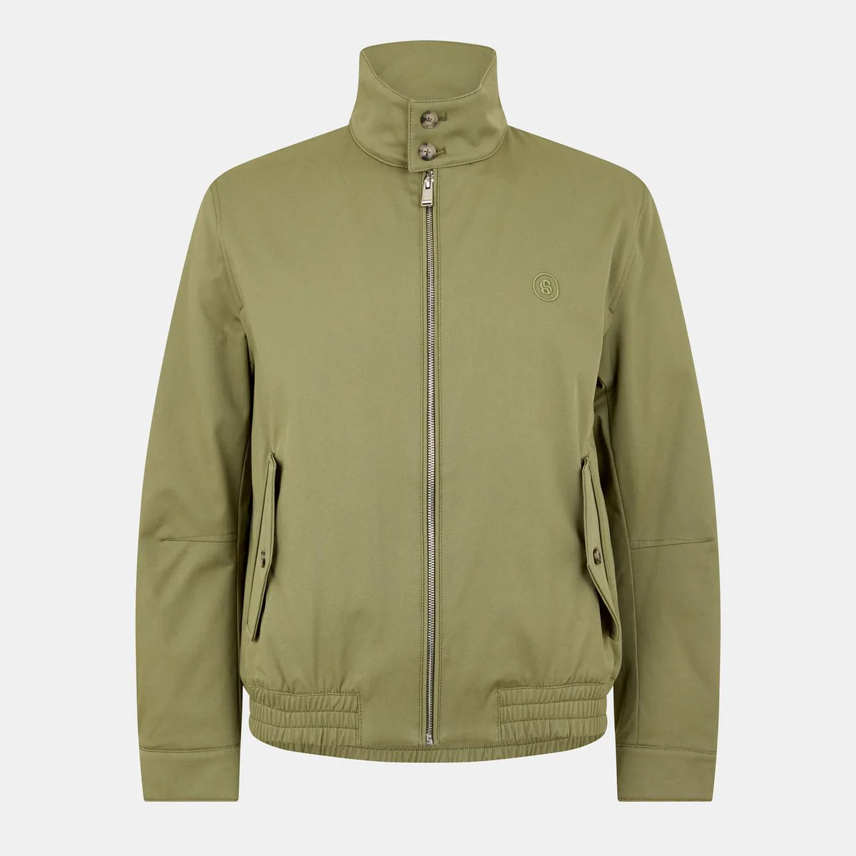 Boss Men's H-Coiner-253 Ribbed Cuffs Full-Zip Harrington Jacket