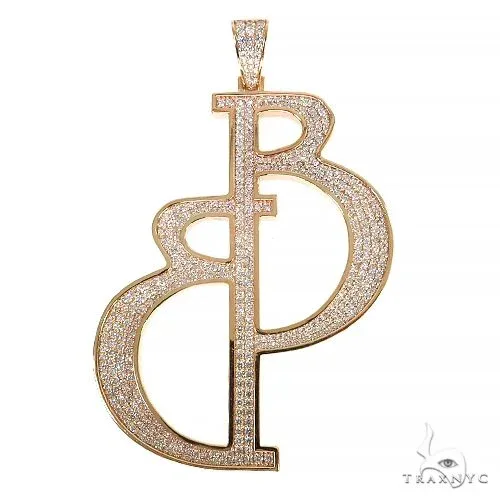 RINA - For Him CUSTOM Custom Made Diamond Initial Pendant 68048 in Rose Gold – Pendant