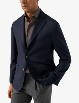 ETON Semi Solid Slim-Fit Merino-Wool Shirt - 13.75 detail 2