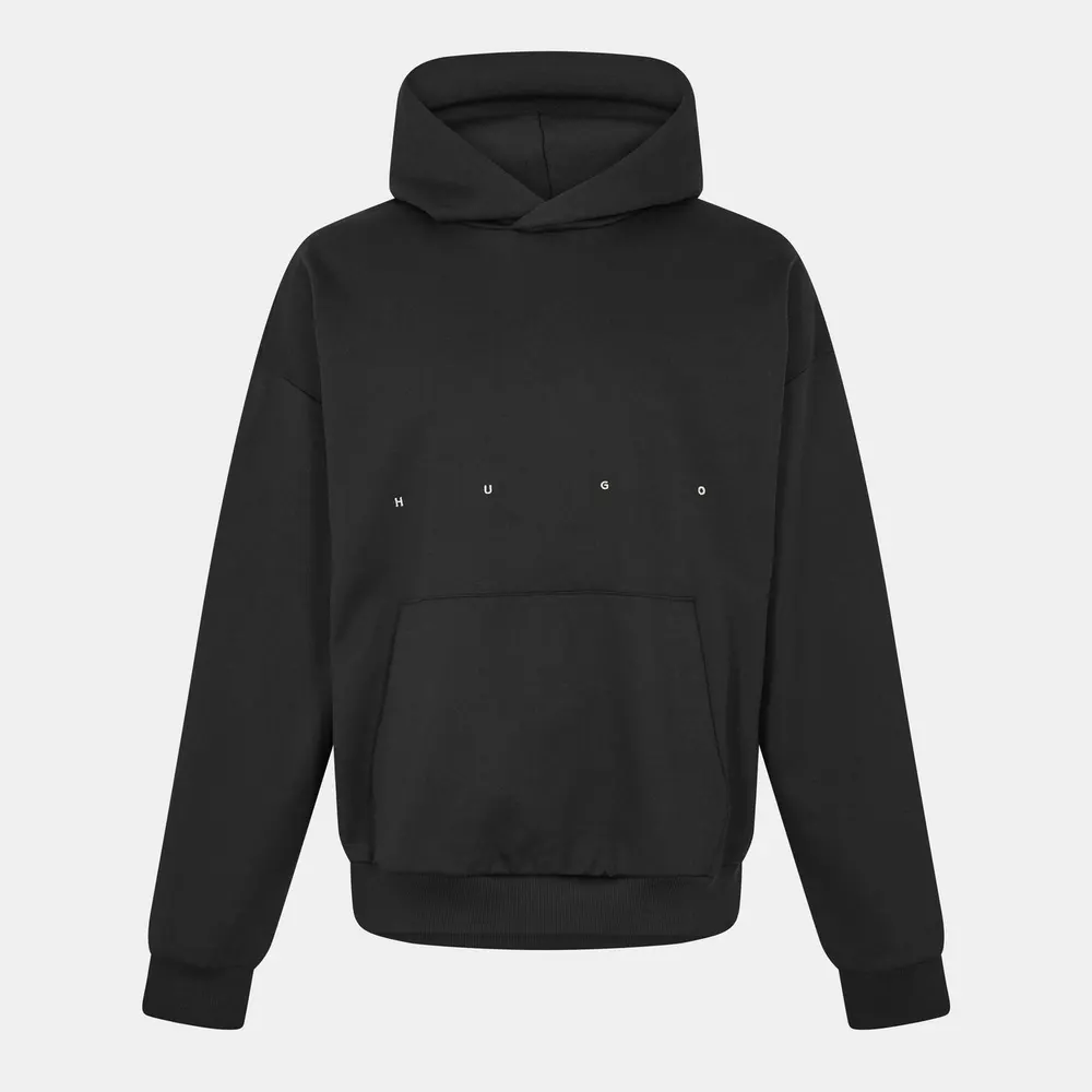 Hugo Men's Red Cotton Pull Over Hoodie in Black 001 – Clothing