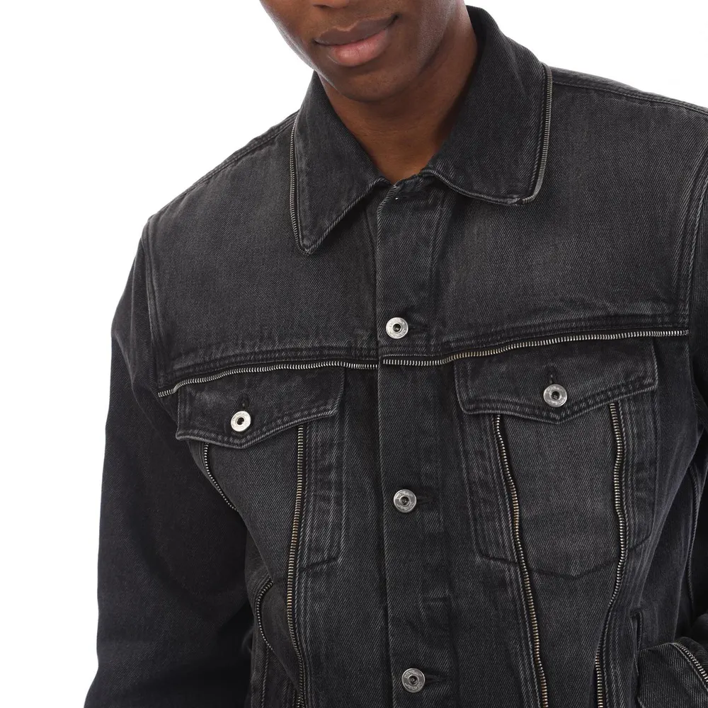 Off White Arrow Zip Skate Denim Jacket detail 3