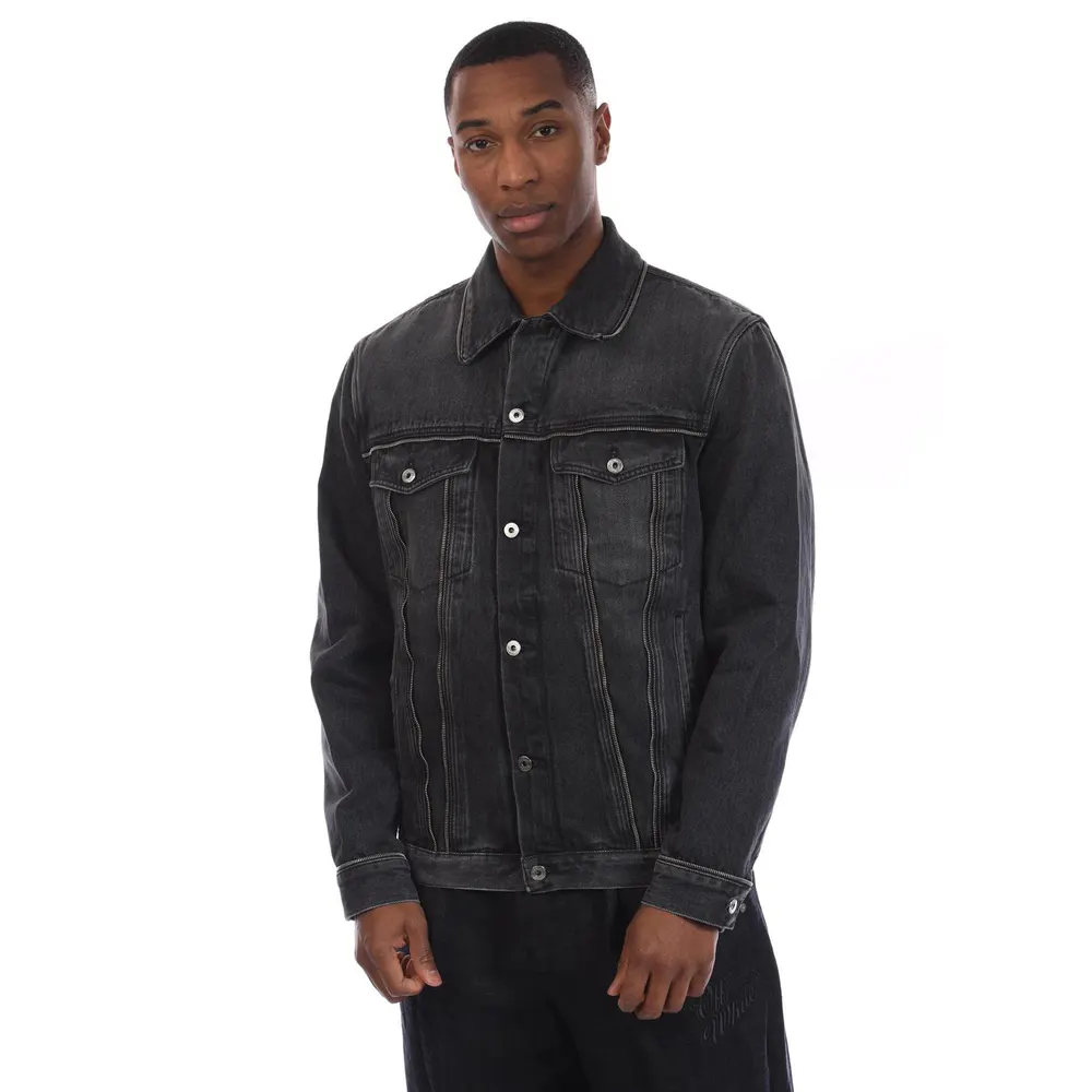 Off White Arrow Zip Skate Denim Jacket