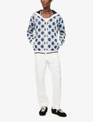 CASABLANCA Monogram Zip-Up Wool Hoody detail 2