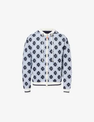 CASABLANCA Monogram Zip-Up Wool Hoody