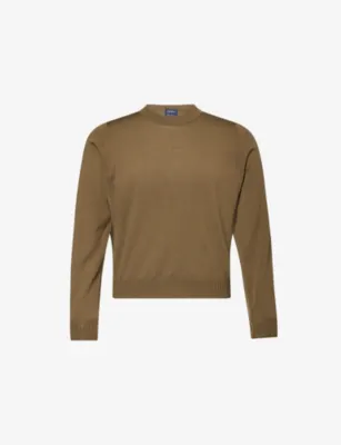 JOHN SMEDLEY X Bill Nighy Crew-Neck Merino Wool Jumper - Chambray Blue/maz detail 2
