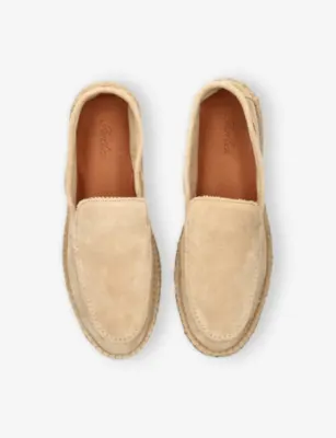 AURELIEN Beachside Suede And Jute Loafers - EUR 41 / 7 UK MEN in Beige, additional product view 2