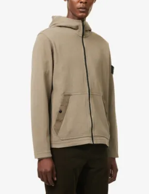 STONE ISLAND Compass-Badge Zip-Through Cotton Hoody detail 3