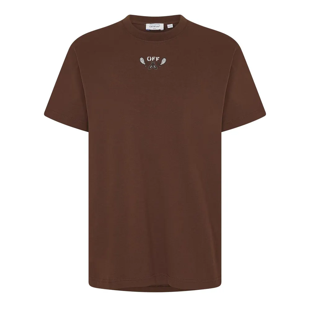 Off White Men's Bandana T-Shirt in Chocolate-White, additional product view 2