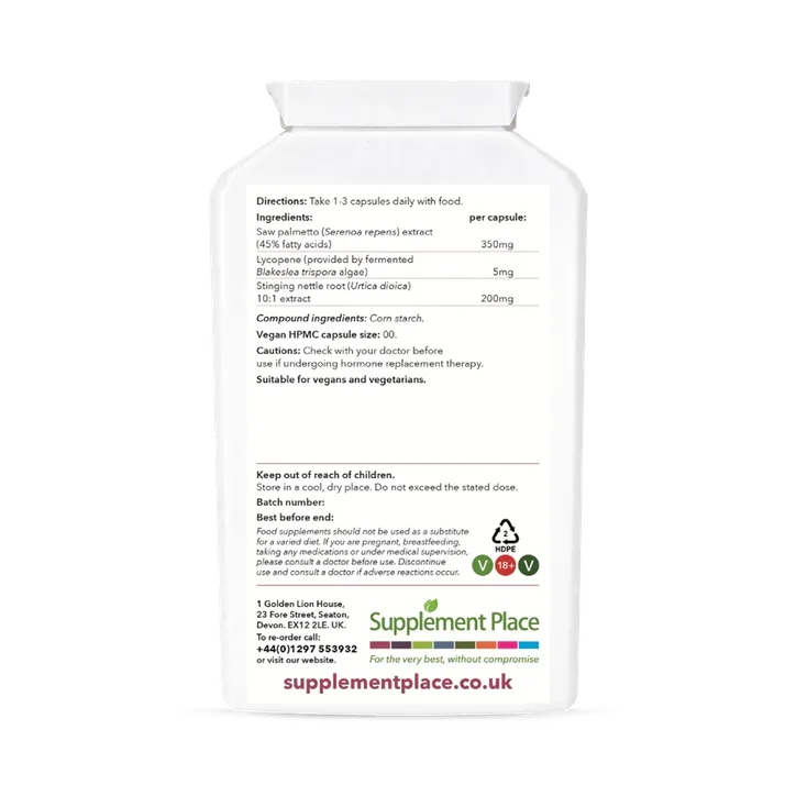 Supplement Place Saw Palmetto Plus | Saw Palmetto, Lycopene, Nettle | 240 Capsules detail 2