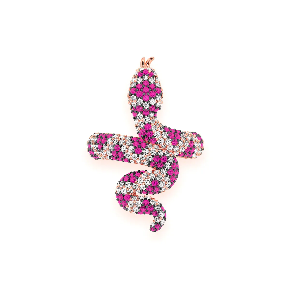 For Him Snake Diamond Ring in Ruby / Rose Gold – Ring