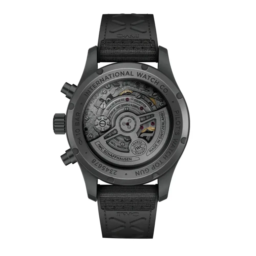 IWC Pilot's Chronograph Top Gun Ceratanium 41mm Mens Watch Black detail 2