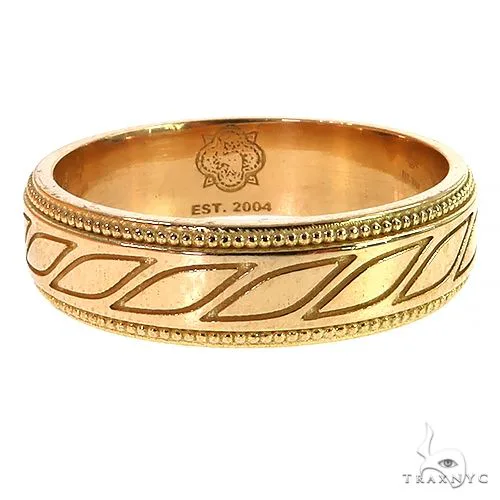 RINA - For Him CUSTOM 18K Gold Artisanal Mens Wedding Band 69239 in Rose Gold / 10 – Ring