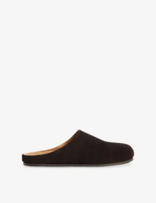 SANDRO Round-Toe Suede Mules - EUR 45 / 11 UK MEN in CHOCOLATE – Mens | Casual shoes | Slip on
