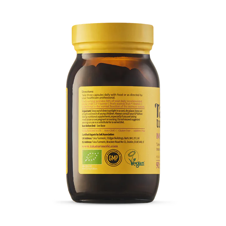 Taka Turmeric Organic Immune Support with Turmeric - 90 Capsules detail 3