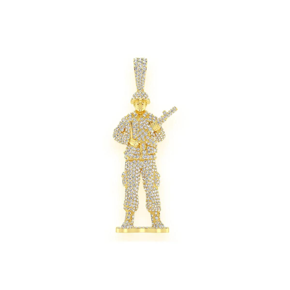 For Him Toy Soldier Diamond Pendant in 4.50ctw / Rose Gold / Natural Diamond – Pendant