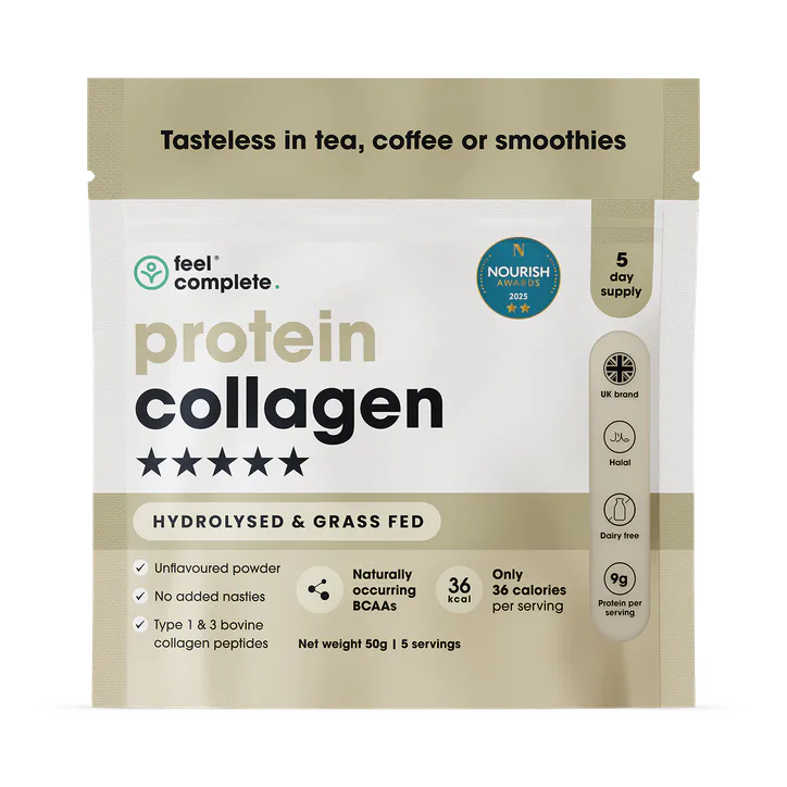 Feel Complete Protein Collagen Powder - Unflavoured Bovine Peptides 10,000mgs - 50g Trial Size