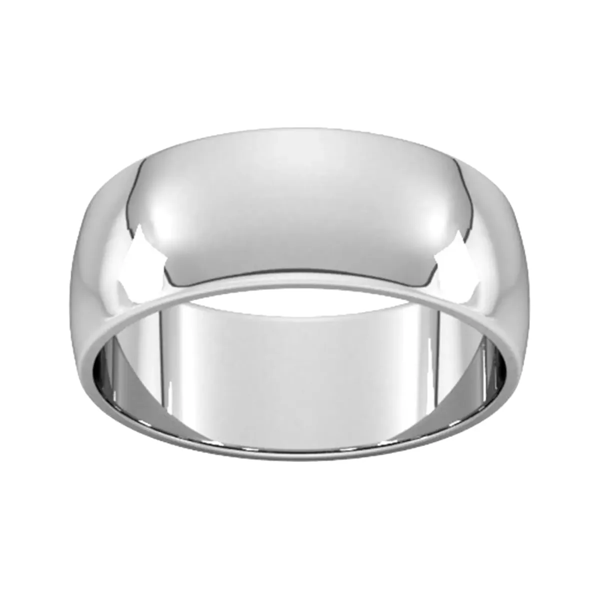 For Him 8mm D Shape Standard Wedding Ring In 18 Carat Yellow Gold