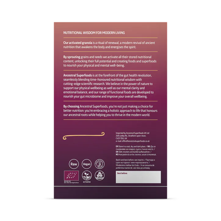 Ancestral Superfoods ACTIVATED GRANOLA - CAROB & DRIED FIG, additional product view 2