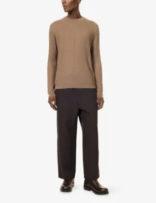 EMPORIO ARMANI Geometric-Knit Wool-Blend Jumper detail 2