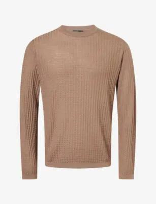 EMPORIO ARMANI Geometric-Knit Wool-Blend Jumper