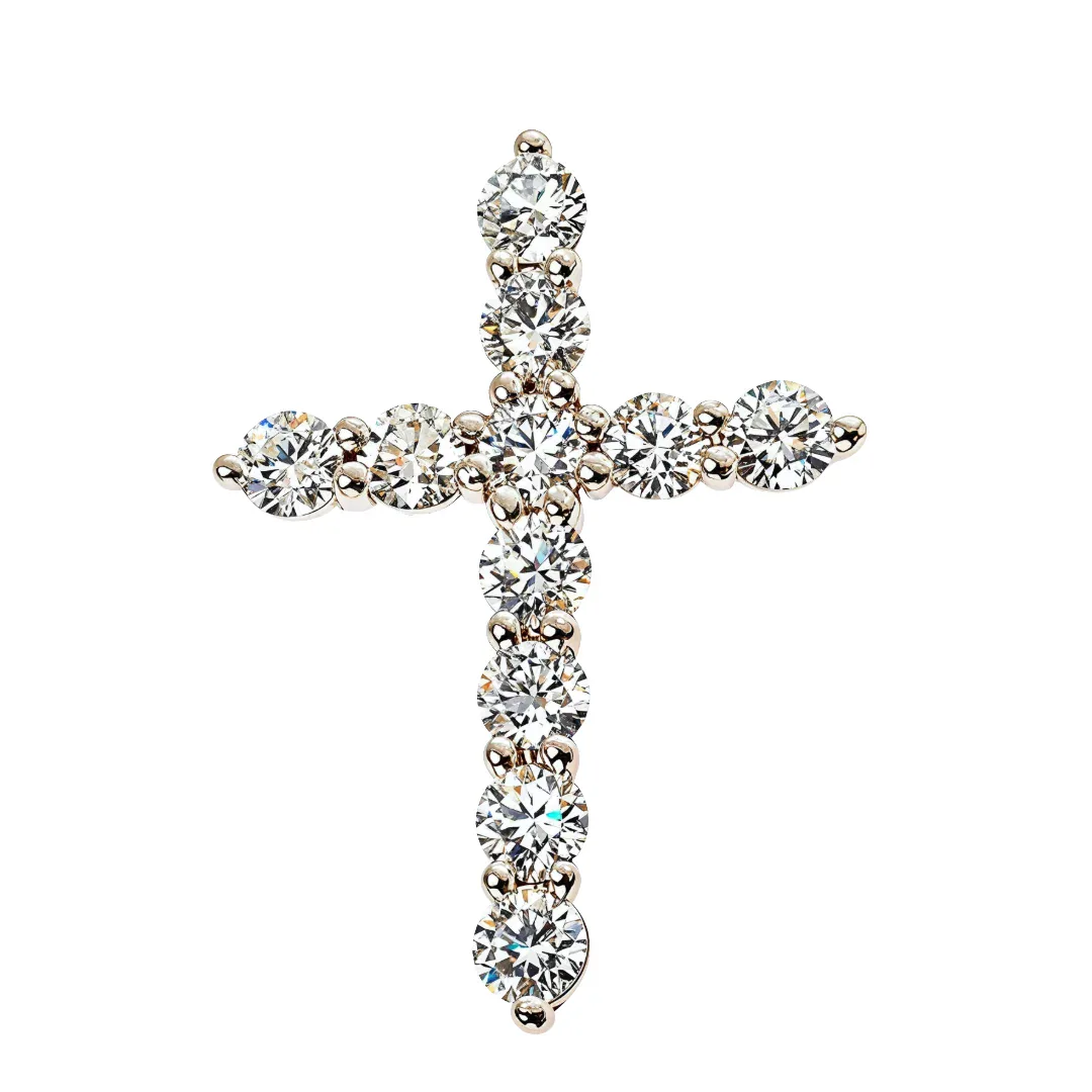 AHMED - For Him CVD 15 Pointer Diamond Cross Pendant (Lab) 68717 in Rose – Pendant