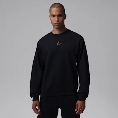 Jordan Brooklyn Men's Crew-Neck Sweatshirt - Black/Black/University Red