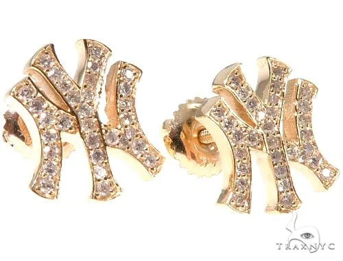 RINA - For Him FACTORY 14K Yellow Gold Yankee Diamond Stud Earrings 64411 in Rose Gold – Earrings