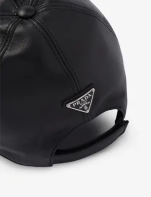 PRADA Logo-plaque leather baseball cap - XL detail 2