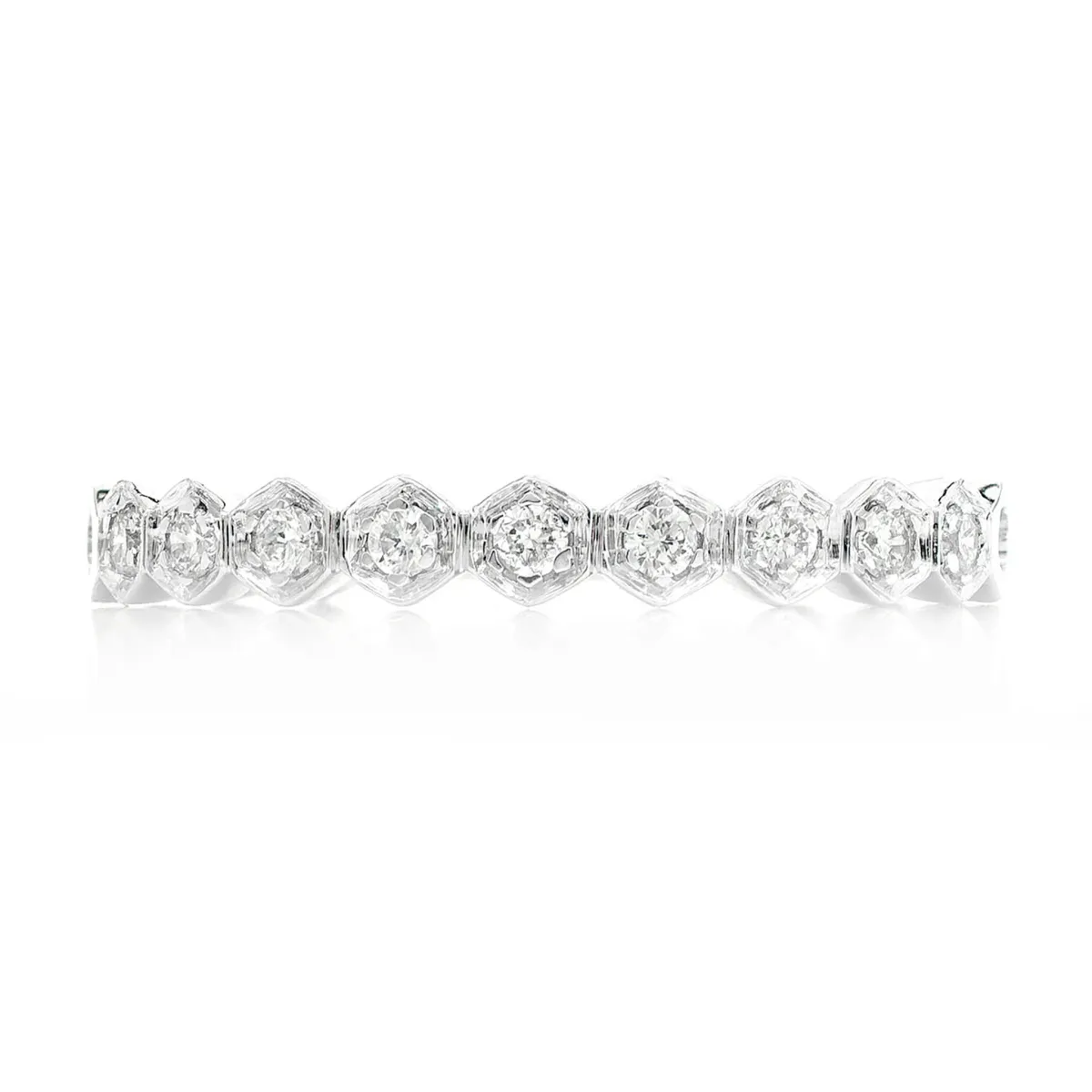 For Him Hexagon Bezel Diamond Band in White Gold / Natural Diamond – Ring