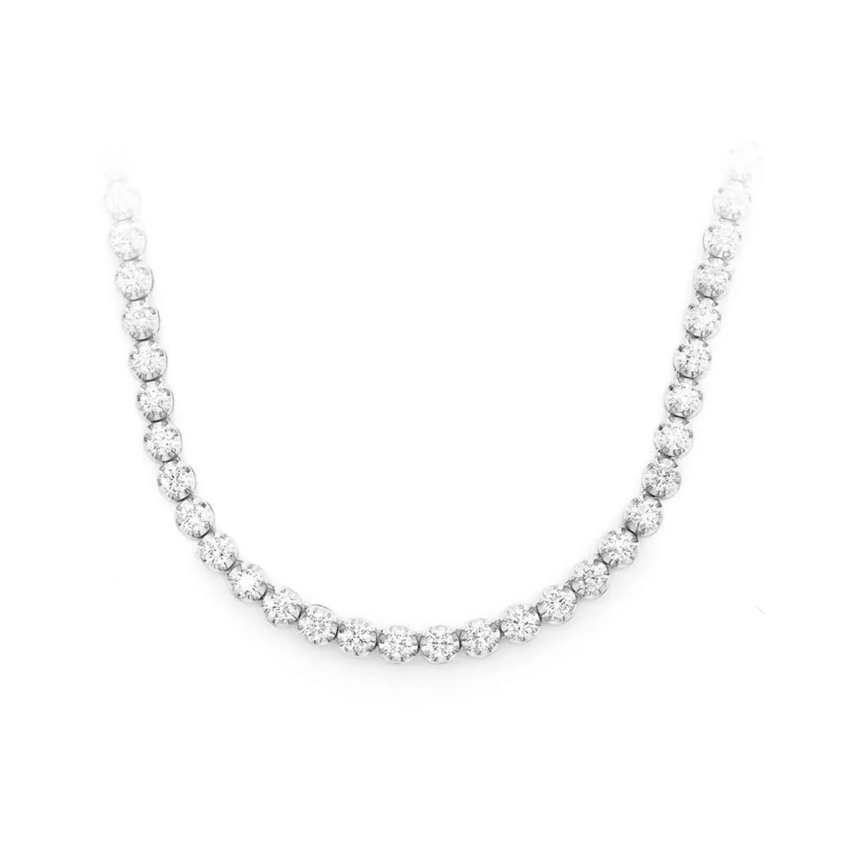 For Him Crown Diamond Tennis Necklace in 7pt / White Gold / 22" – Necklace