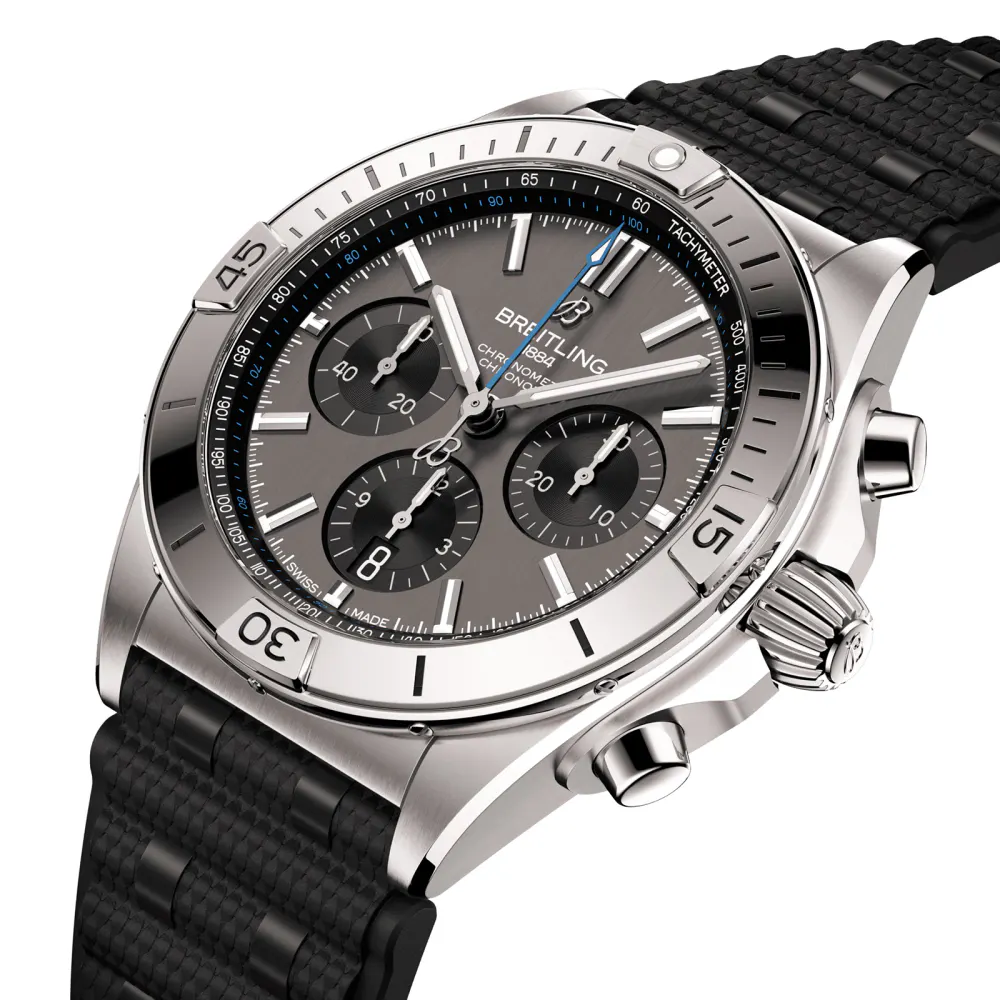 Breitling Chronomat B01 42mm Mens Watch Grey Rubber in Grey, additional product view 3