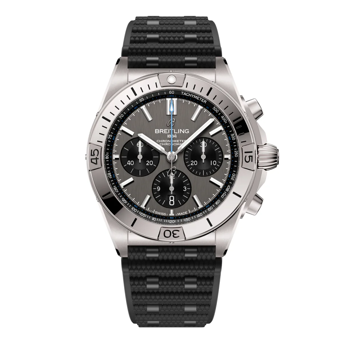 Breitling Chronomat B01 42mm Mens Watch Grey Rubber