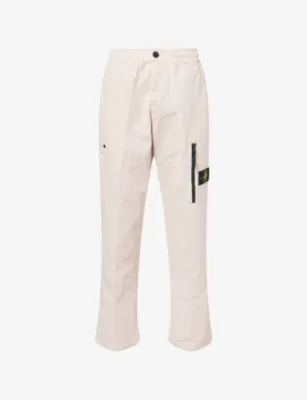 STONE ISLAND Logo-Patch Straight-Leg Cotton Cargo Trousers