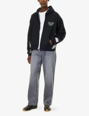 GALLERY DEPT Logo-Print Zip-Up Cotton Hoody detail 2