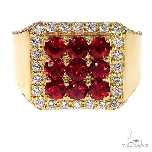 PIA - For Him GEMSTONES Red 3x3 Sapphire Diamond Ring 67319 in Rose / 8 – Ring